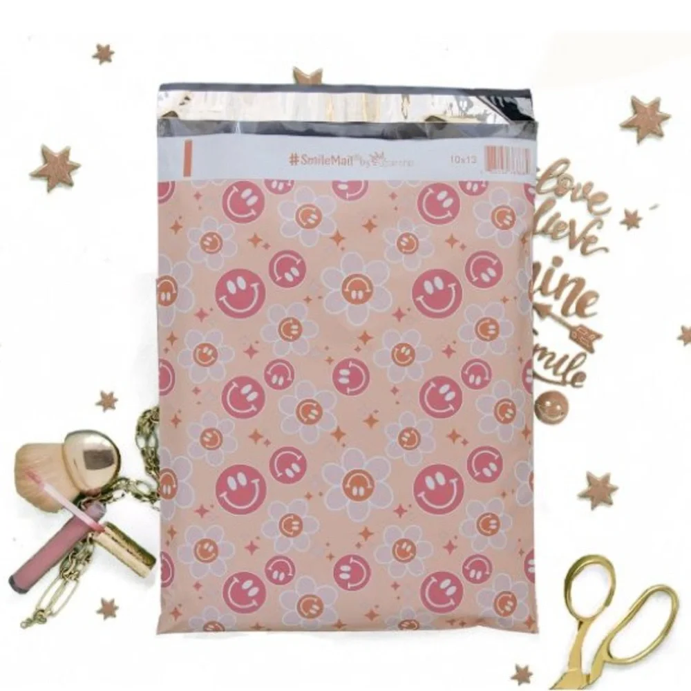 Smiles in Pink Poly Mailers 10x13 Pack of 25